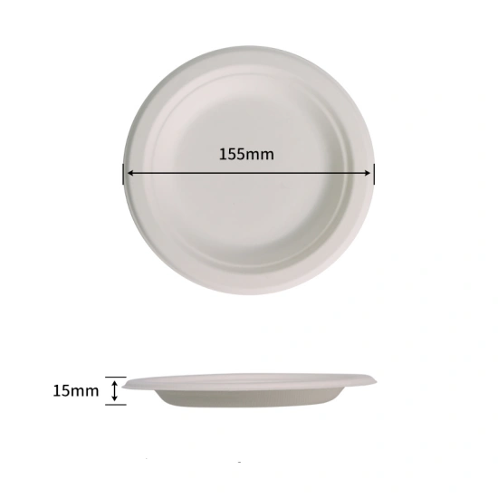 Wheature 6-Inch Sugarcane Bagasse Round  Plate