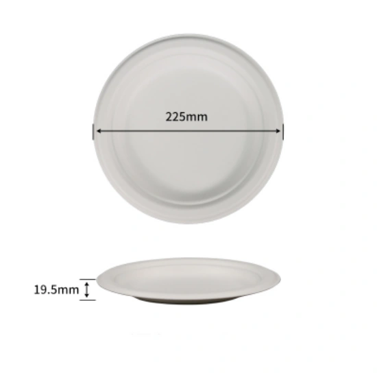 Wheature 8- Inch  Disposable Sugarcane Bagasse Round  Plate