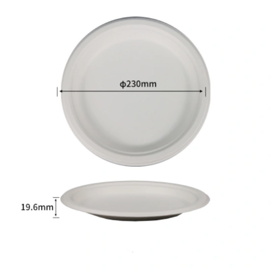 Wheature 9- Inch Sugarcane Bagasse Round Plate