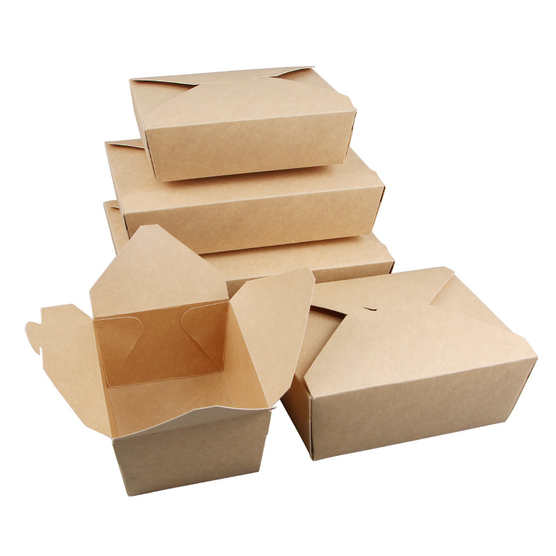 Wheature Kraft Brown Paper Take Out Food Containers for Restaurant