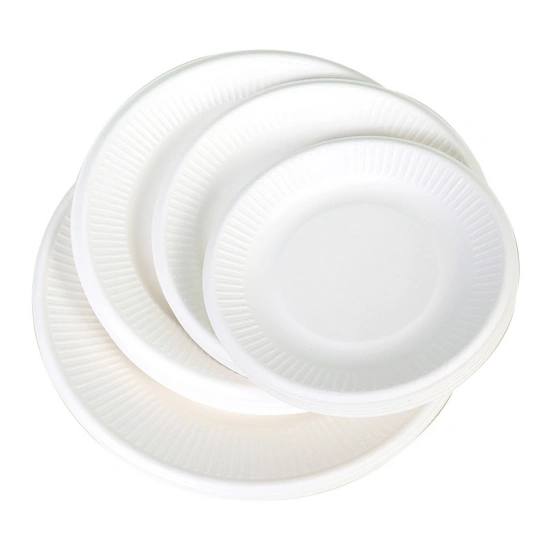 7inch Disposable Sugarcane Bagasse Pulp Cake Plates