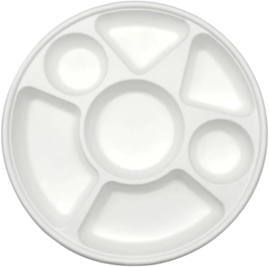 Wheature Sugarcane pulp dinner plates with 7 compartments